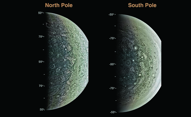 La misión Juno muestra el magnetismo y los ciclones gigantes de Júpiter