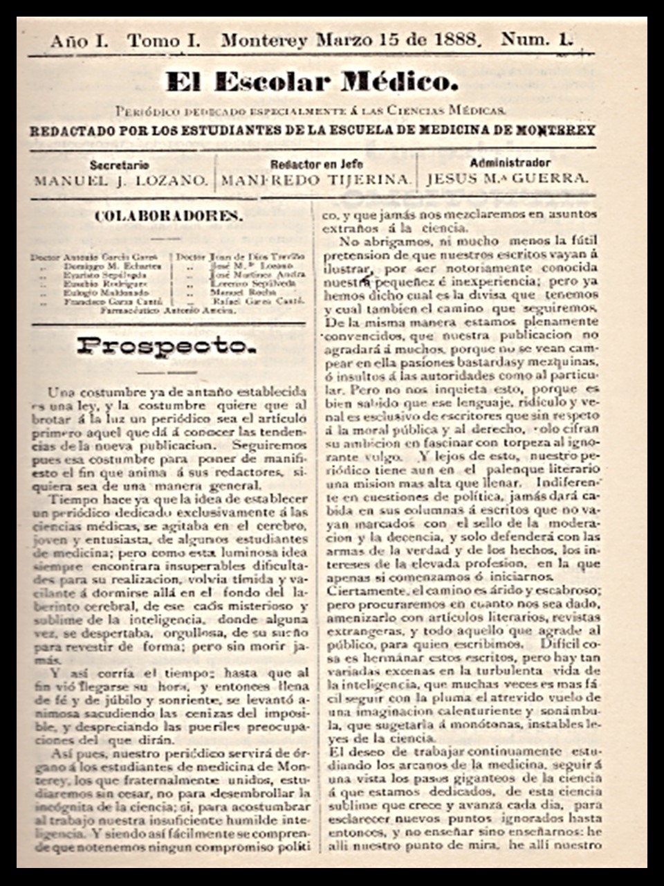 La historia de las revistas médicas en Monterrey inició hace 130 años