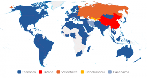 Mapamundi de las redes sociales