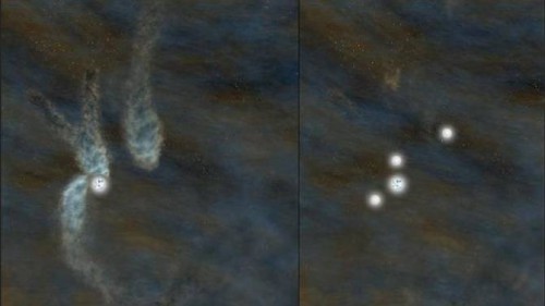 Descubierto un sistema de cuatro soles en formación