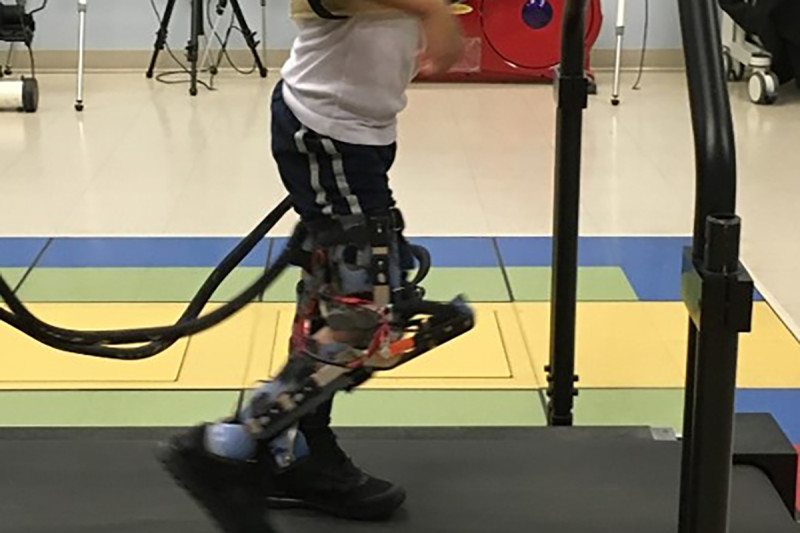 Robot suit helps children with cerebral palsy to walk better
